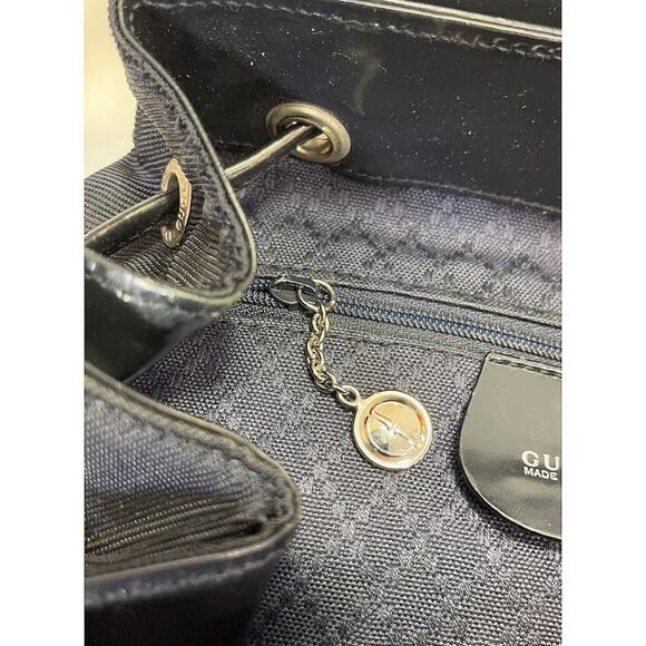Authentic GUCCI Backpack Bamboo Handle/ Closures Black Patent Leather/Leather - Picture 8 of 12